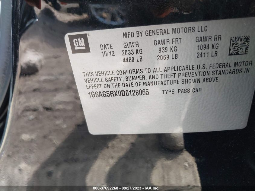 2013 CADILLAC ATS - 1G6AG5RX0D0128065