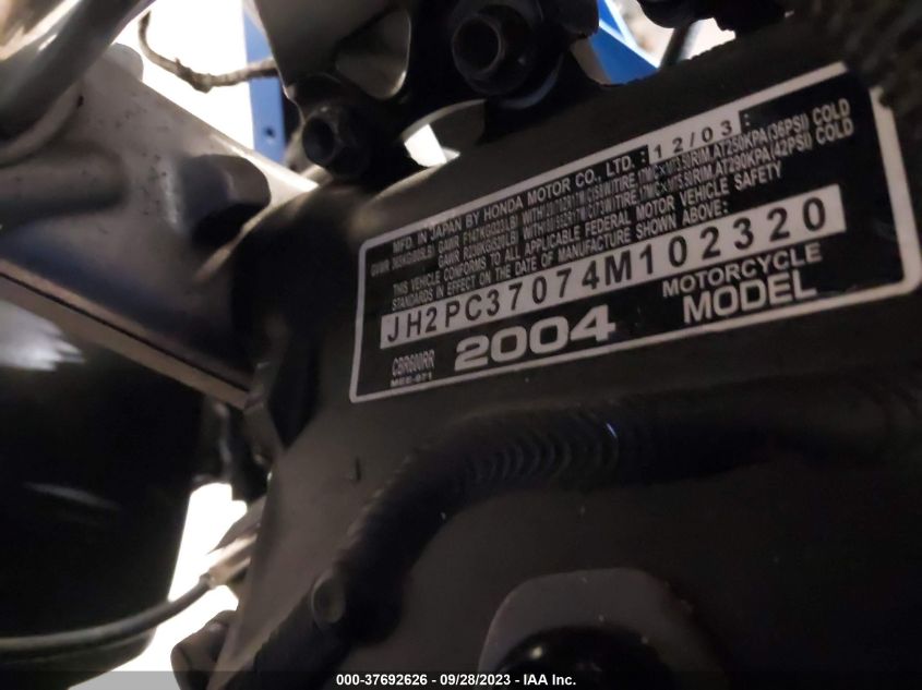 2004 HONDA CBR600 RR - JH2PC37074M102320