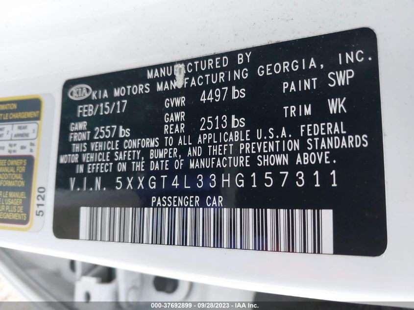 2017 KIA OPTIMA LX - 5XXGT4L33HG157311