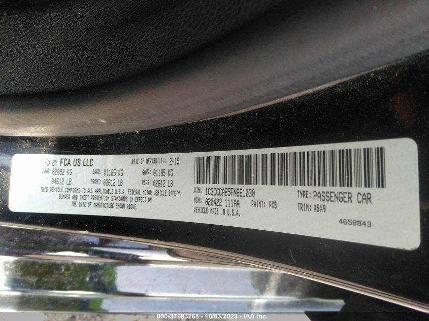 2015 CHRYSLER 200 LIMITED - 1C3CCCAB5FN661030