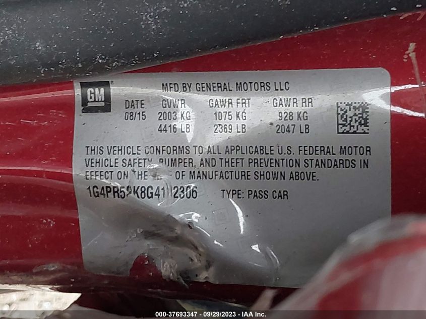 2016 BUICK VERANO CONVENIENCE GROUP - 1G4PR5SK8G4102306