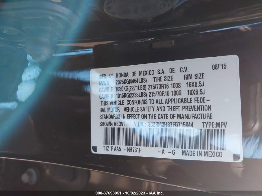 2015 HONDA CR-V LX - 3CZRM3H37FG715044
