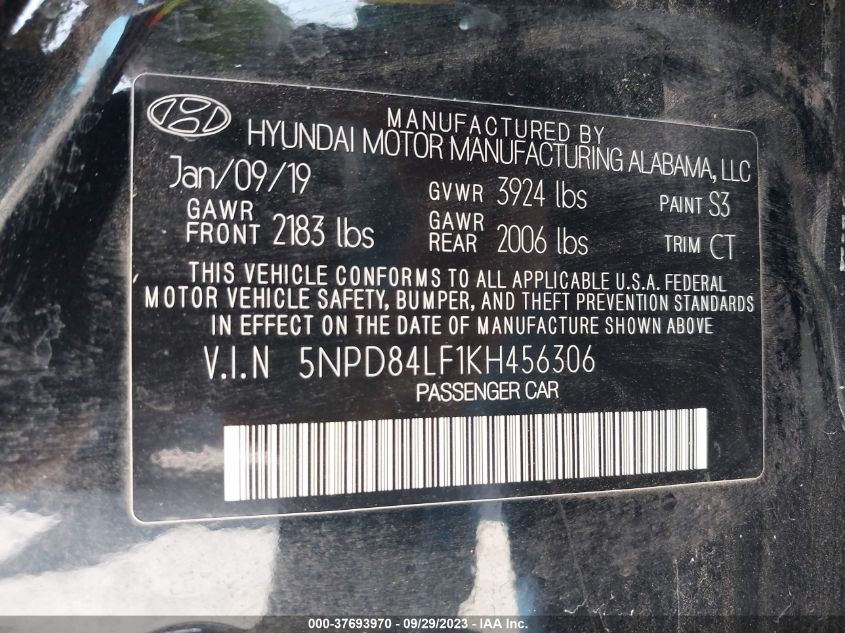 5NPD84LF1KH456306 Hyundai Elantra SEL 9