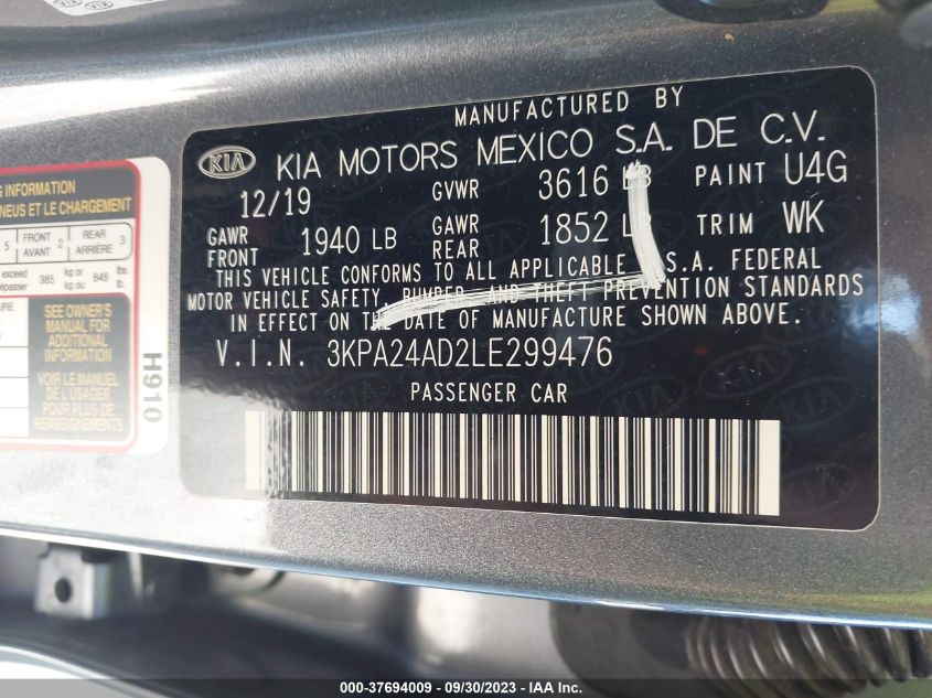 2020 KIA RIO LX/S - 3KPA24AD2LE299476