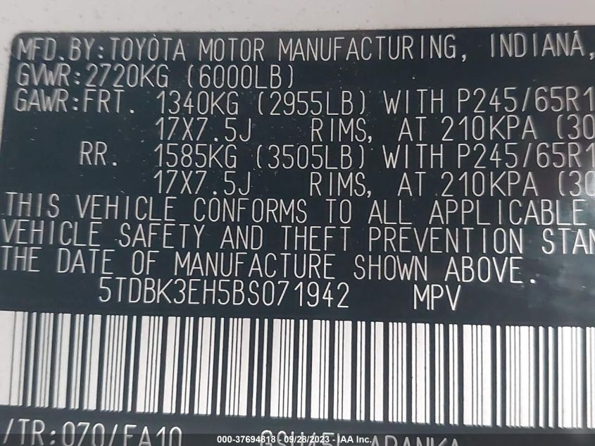 2015 TOYOTA HIGHLANDER XLE - 5TDJKRFHXFS128607