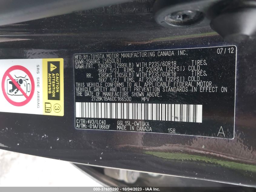 2013 LEXUS RX 350 - 2T2BK1BA6DC166500