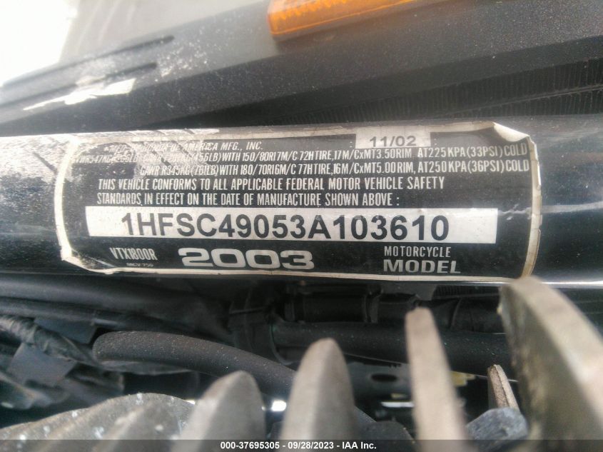 2003 HONDA VTX1800 R 1HFSC49053A103610