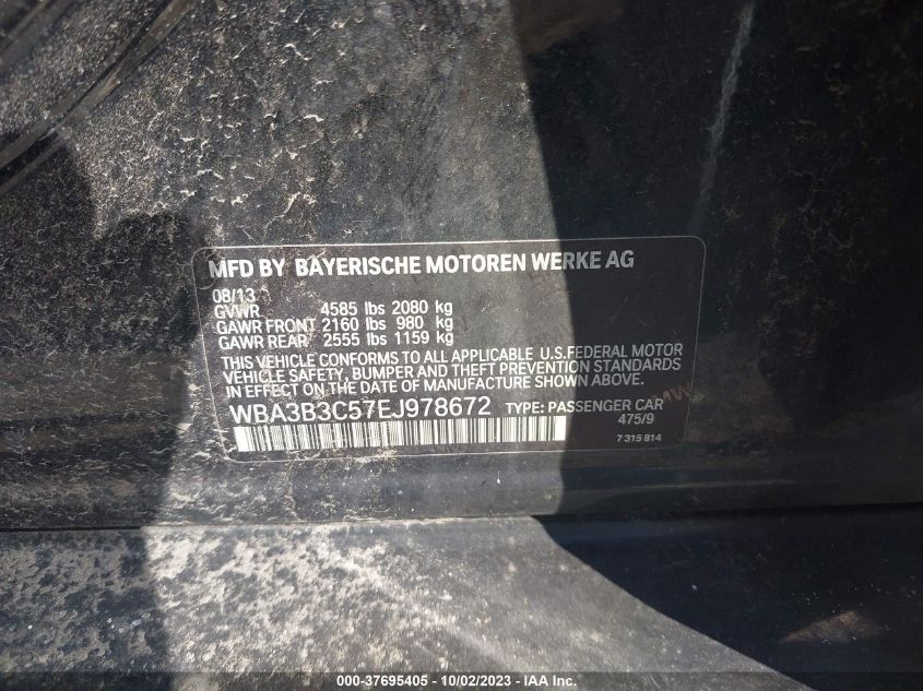 2014 BMW 328I XDRIVE WBA3B3C57EJ978672