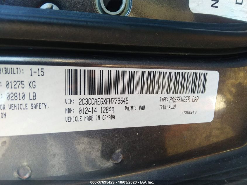 2015 CHRYSLER 300C 2C3CCAEGXFH779545