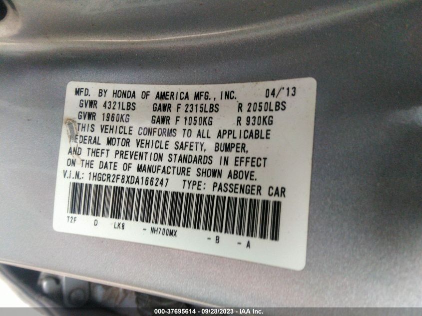 2013 HONDA ACCORD SDN EX-L - 1HGCR2F8XDA166247