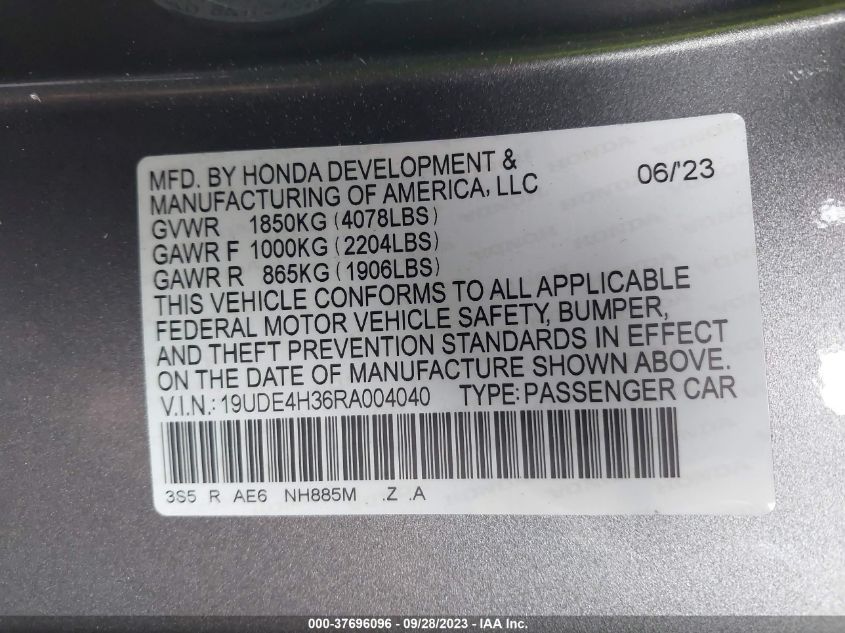 2024 ACURA INTEGRA W/A-SPEC PACKAGE 19UDE4H36RA004040