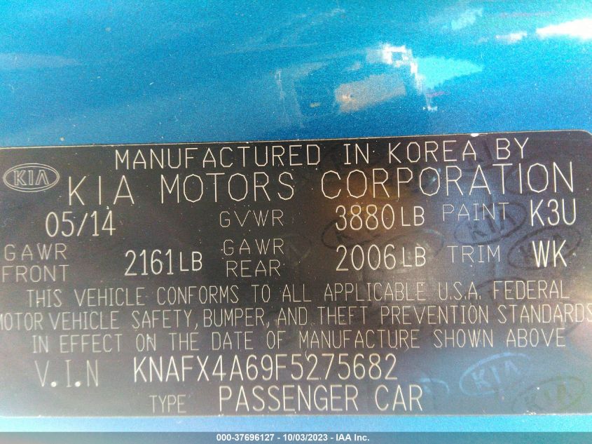 2015 KIA FORTE LX - KNAFX4A69F5275682