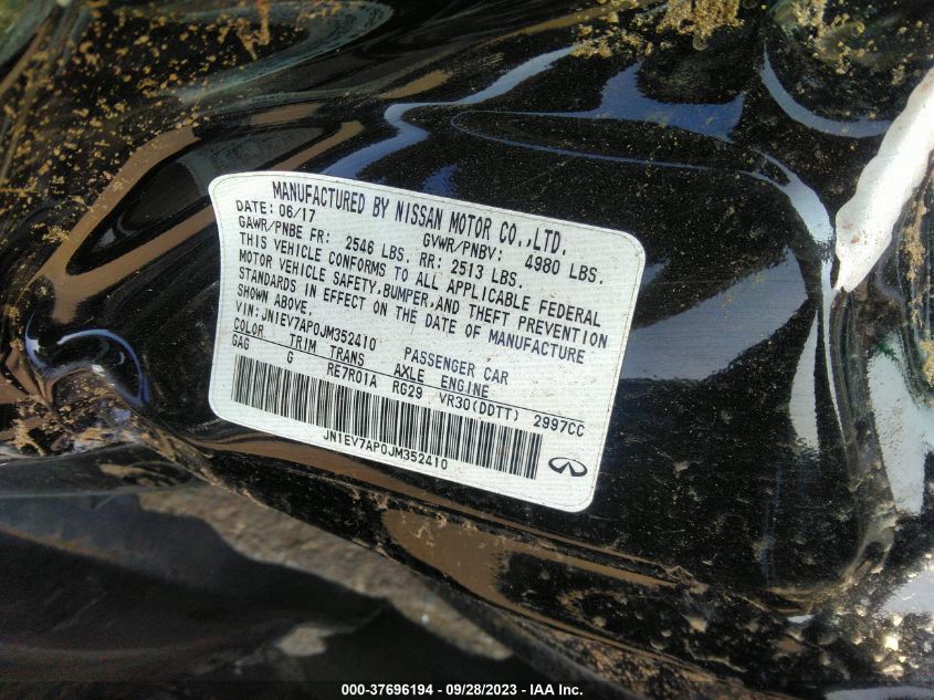 2018 INFINITI Q50 3.0T LUXE - JN1EV7AP0JM352410