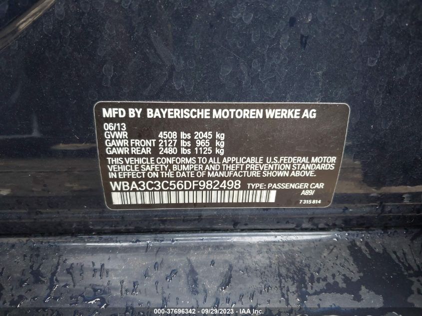 2013 BMW 3 SERIES 320I XDRIVE - WBA3C3C56DF982498