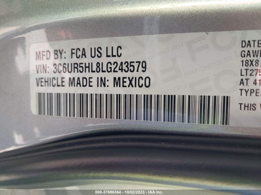 2020 RAM 2500 TRADESMAN - 3C6UR5HL8LG243579