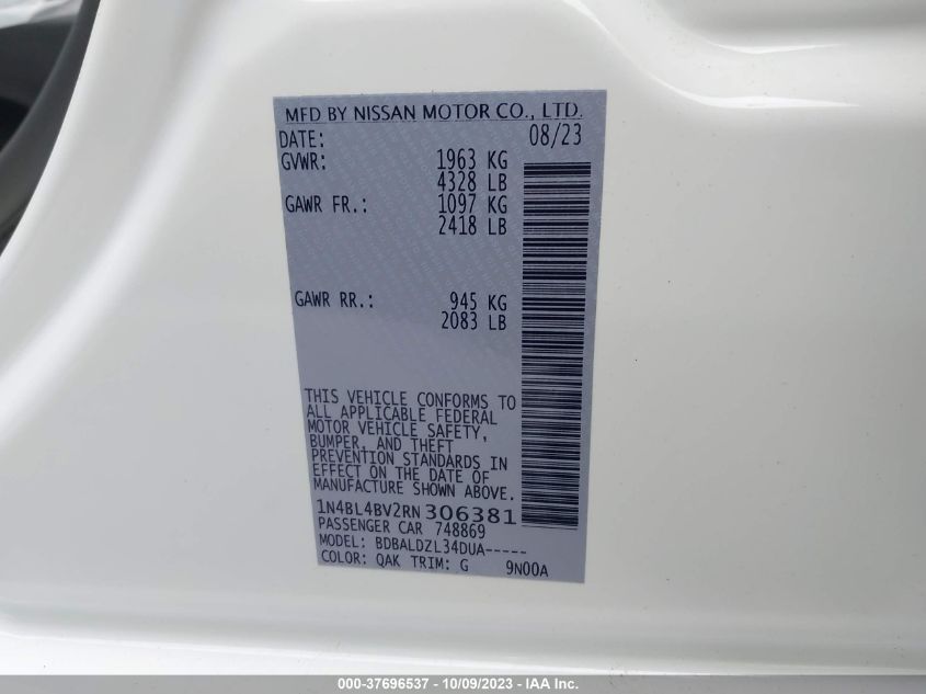 2024 NISSAN ALTIMA 2.5 S - 1N4BL4BV2RN306381