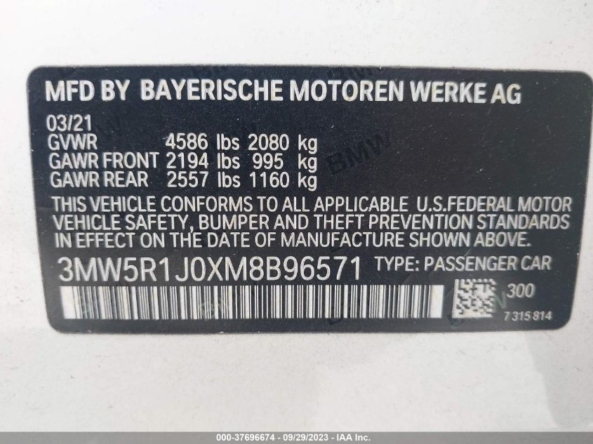 3MW5R1J0XM8B96571 BMW 330i   9