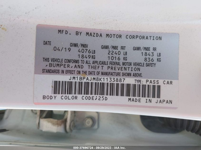 JM1BPAJM8K1133887 Mazda Mazda3 Hatchback   9