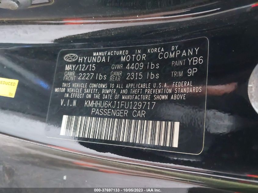 2015 HYUNDAI GENESIS  3.8 ULTIMATE - KMHHU6KJ1FU129717