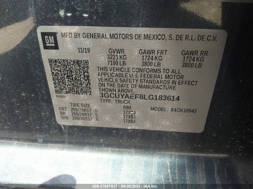 2020 CHEVROLET SILVERADO 1500 WORK TRUCK - 3GCUYAEF8LG183614