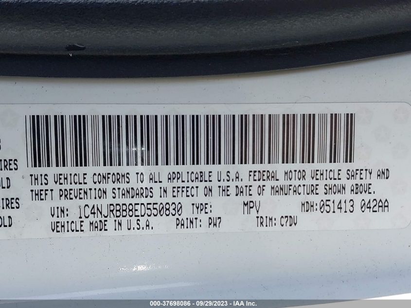 2014 JEEP PATRIOT SPORT - 1C4NJRBB8ED550830