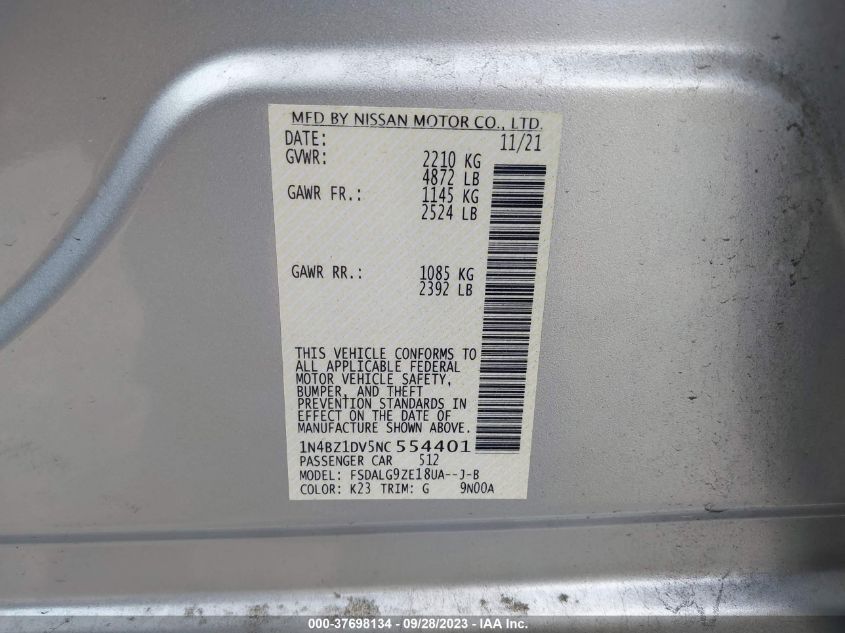 2022 NISSAN LEAF SL PLUS - 1N4BZ1DV5NC554401