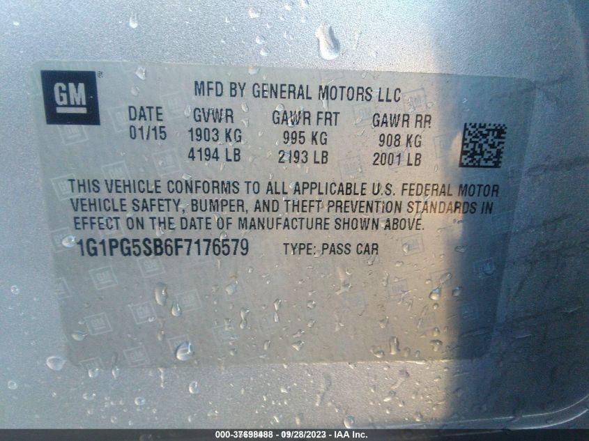 2015 CHEVROLET CRUZE LTZ - 1G1PG5SB6F7176579