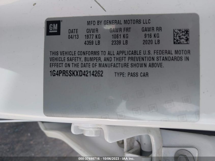 2013 BUICK VERANO CONVENIENCE GROUP - 1G4PR5SKXD4214262