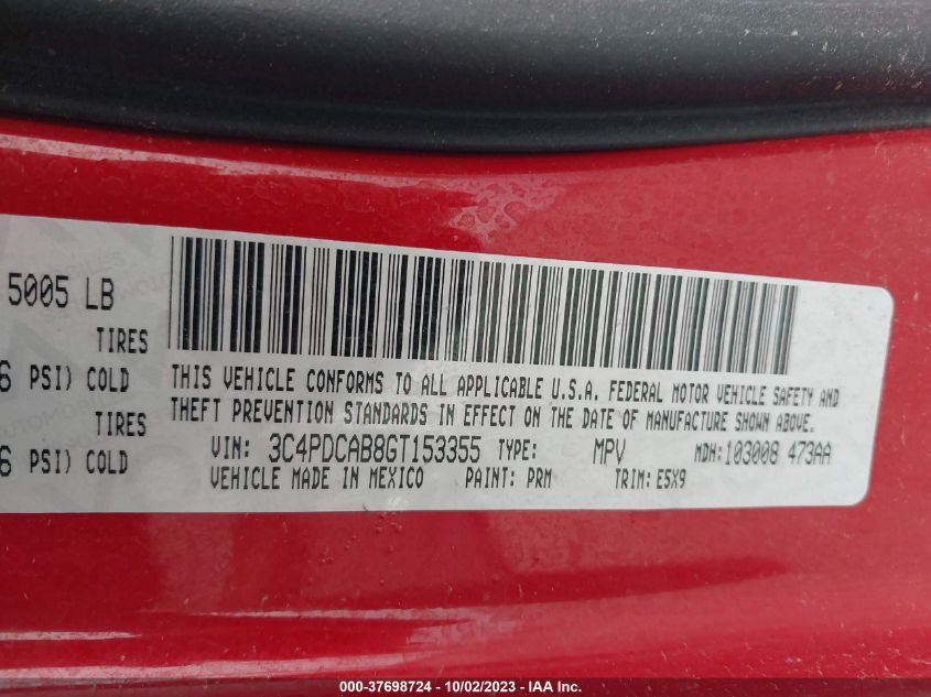 2014 DODGE JOURNEY CANADA VALUE PKG - 3C4PDCAB2ET244134