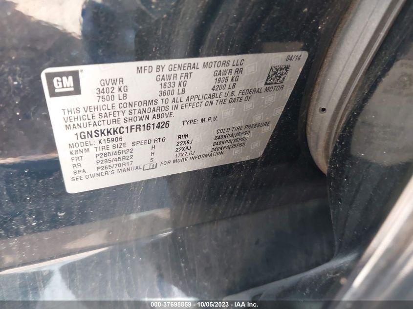 2015 CHEVROLET SUBURBAN 1500 LTZ 1GNSKKKC1FR161426