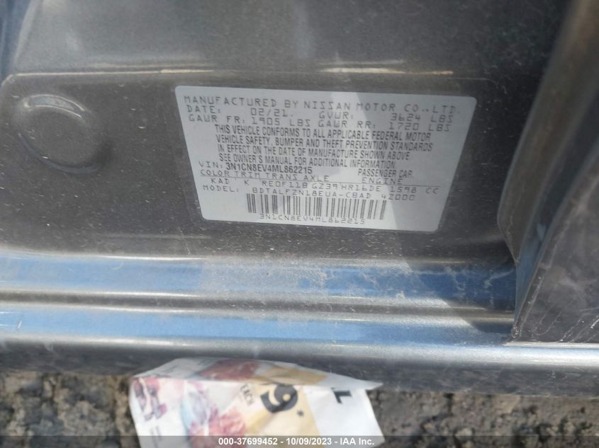 2021 NISSAN VERSA SV - 3N1CN8EV4ML862215