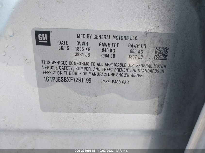 2015 CHEVROLET CRUZE ECO - 1G1PJ5SBXF7291199