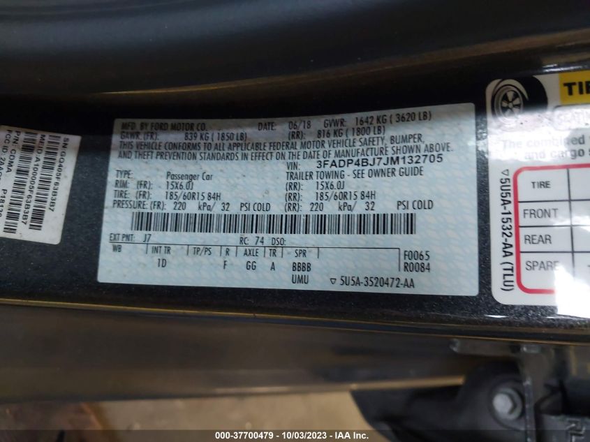 2018 FORD FIESTA SE - 3FADP4BJ7JM132705