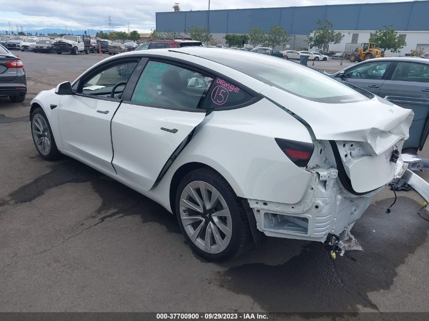 VIN 5YJ3E1EB2NF199818 2022 TESLA MODEL 3 LONG RANGE