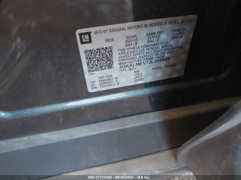 2018 GMC TERRAIN SLE - 3GKALMEV7JL359989