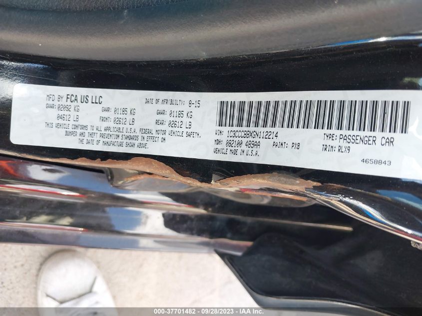 2016 CHRYSLER 200 S - 1C3CCCBBXGN112214