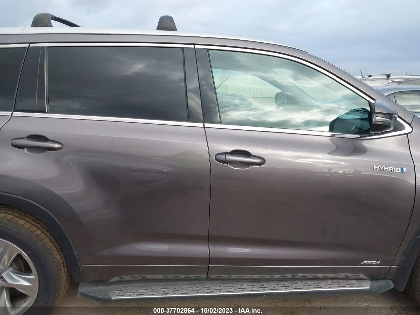 2016 TOYOTA HIGHLANDER HYBRID LIMITED - 5TDDCRFH4GS018695