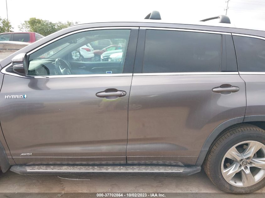 2016 TOYOTA HIGHLANDER HYBRID LIMITED - 5TDDCRFH4GS018695