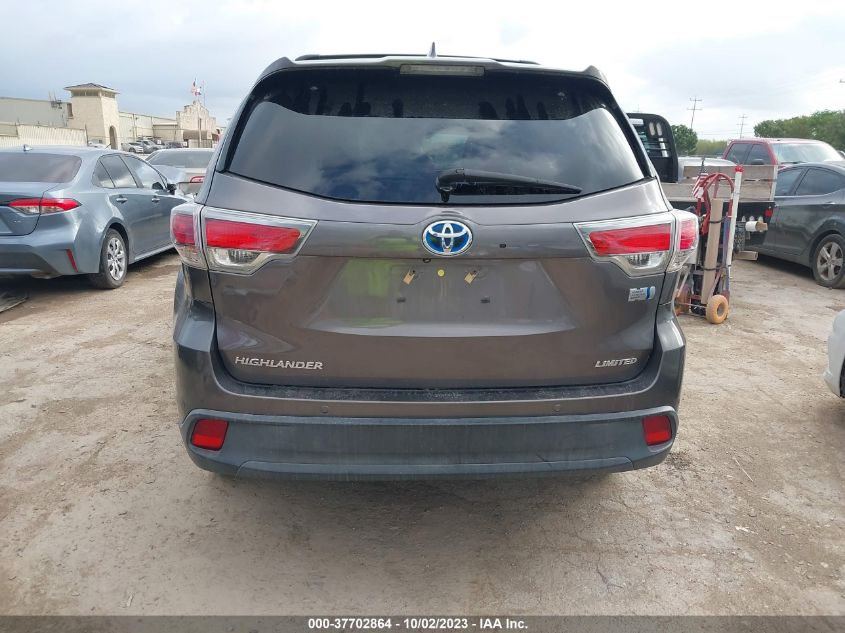 2016 TOYOTA HIGHLANDER HYBRID LIMITED - 5TDDCRFH4GS018695