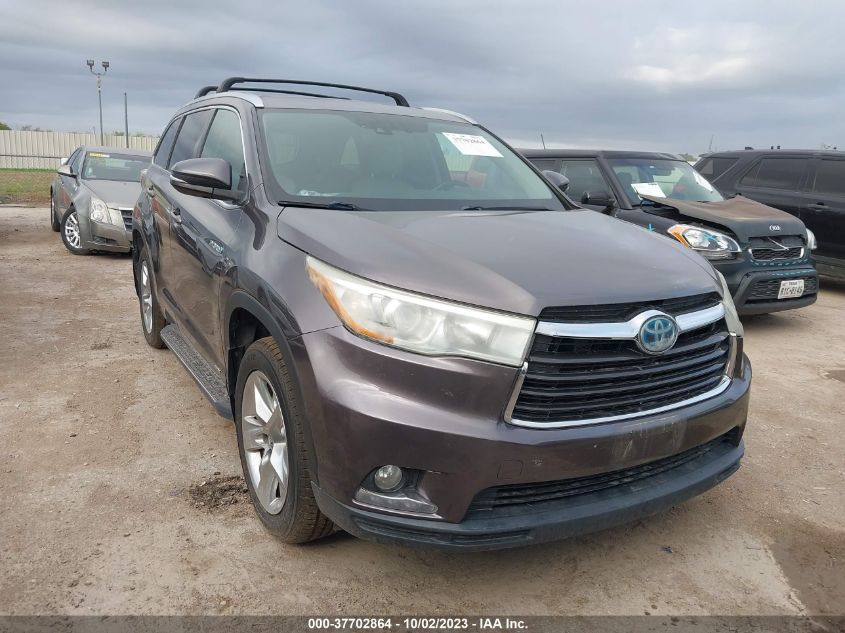 2016 TOYOTA HIGHLANDER HYBRID LIMITED - 5TDDCRFH4GS018695