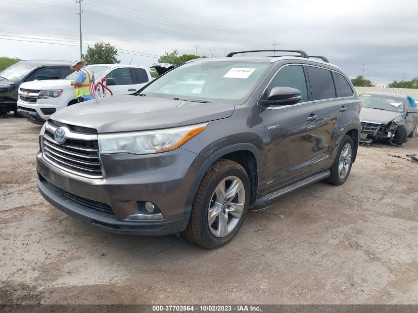2016 TOYOTA HIGHLANDER HYBRID LIMITED - 5TDDCRFH4GS018695