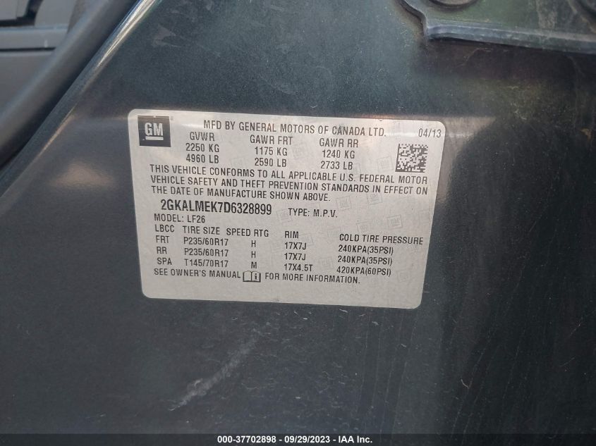 2013 GMC TERRAIN SLE - 2GKALMEK7D6328899