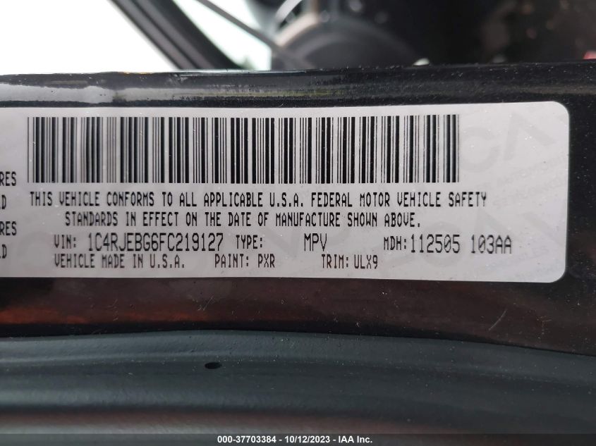2015 JEEP GRAND CHEROKEE LIMITED - 1C4RJEBG6FC219127
