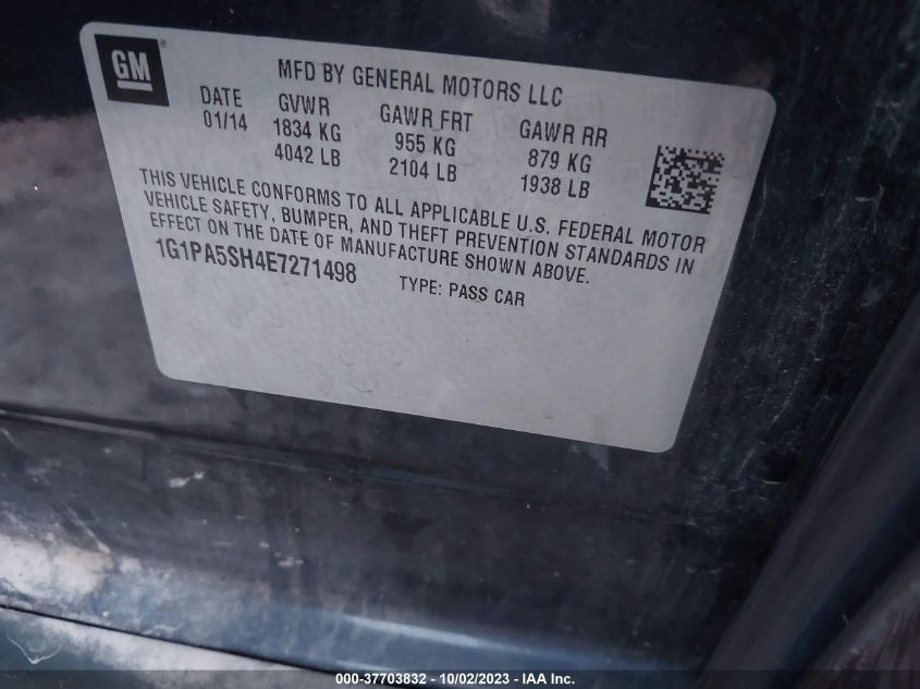 2014 CHEVROLET CRUZE LS - 1G1PA5SH4E7271498
