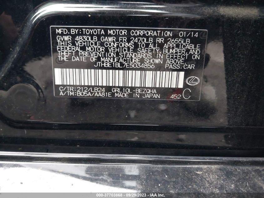 2014 LEXUS GS 350 - JTHBE1BL7E5034856
