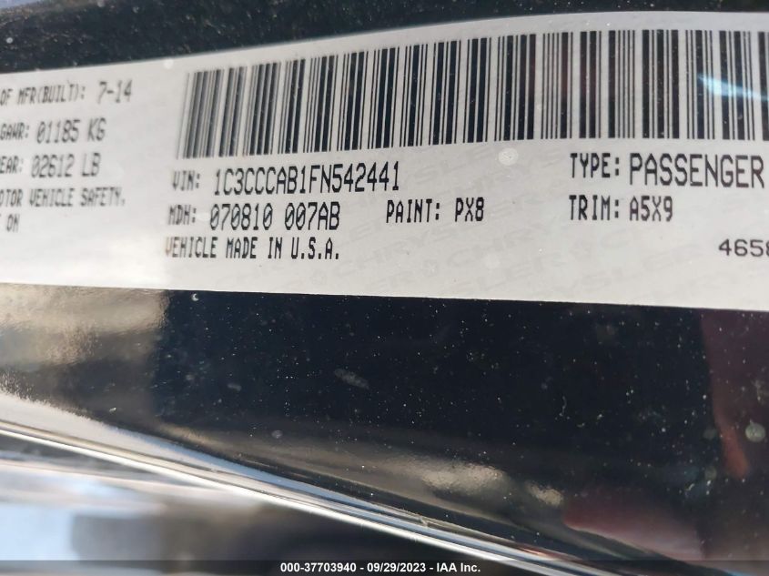 2015 CHRYSLER 200 LIMITED - 1C3CCCAB1FN542441
