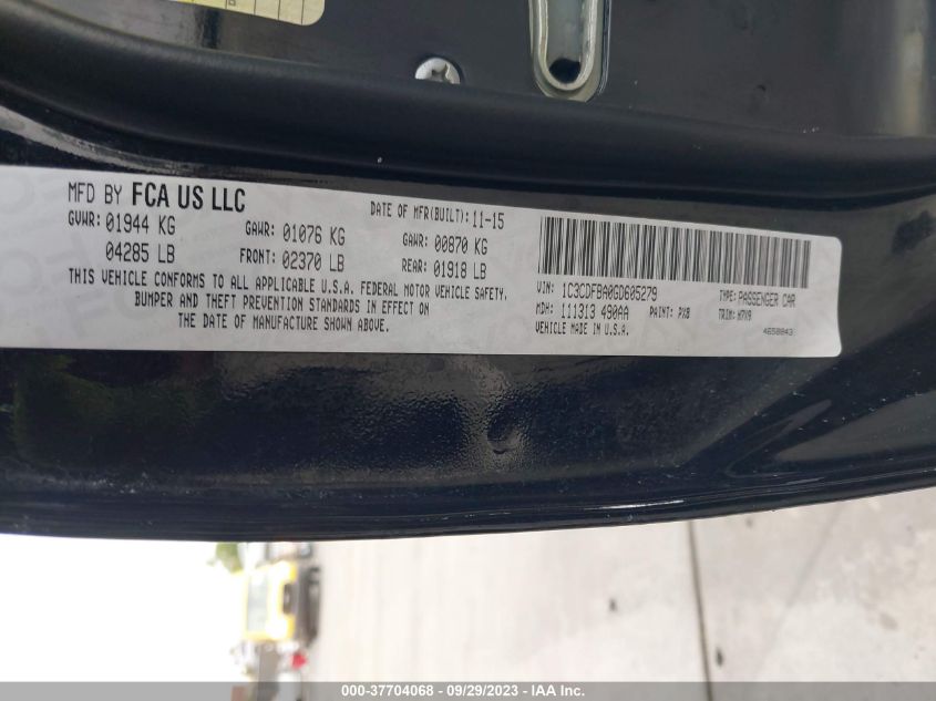 2016 DODGE DART SXT - 1C3CDFBA0GD605279