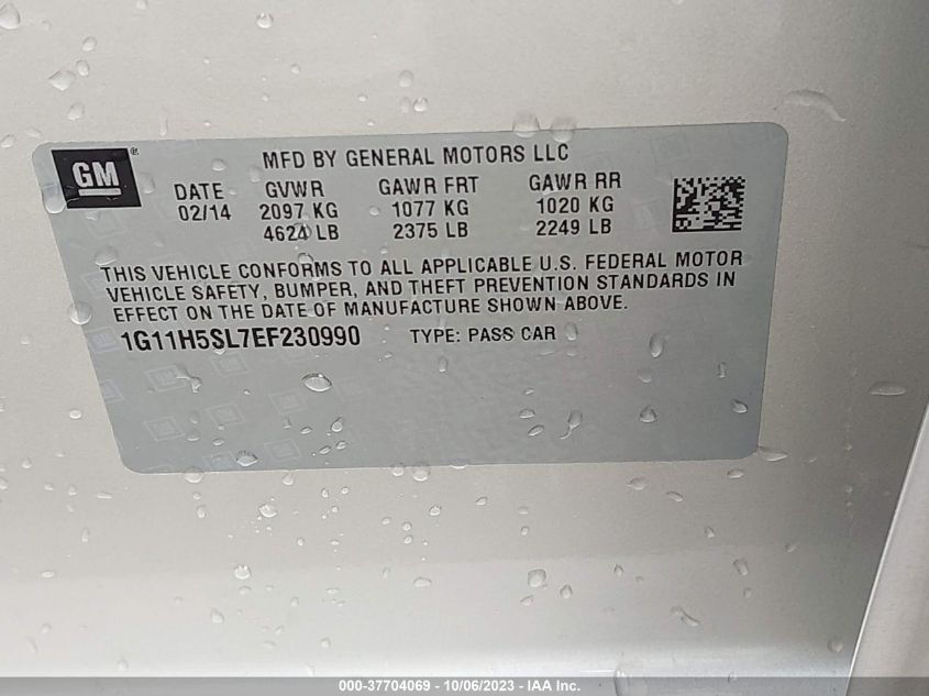 2014 CHEVROLET MALIBU LTZ - 1G11H5SL7EF230990