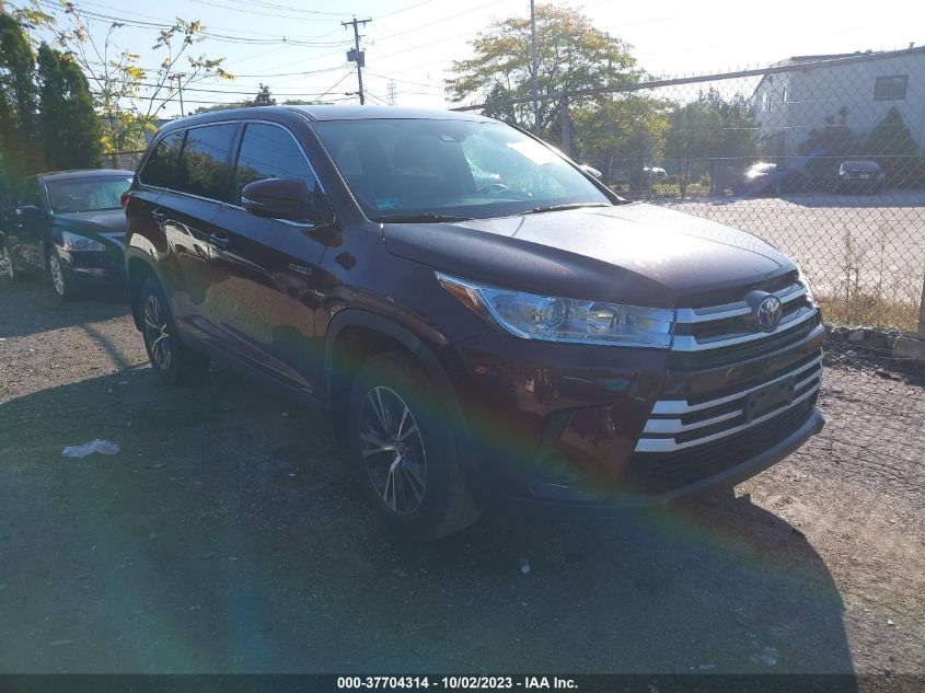 2019 TOYOTA HIGHLANDER HYBRID LE - 5TDBGRFH3KS071604