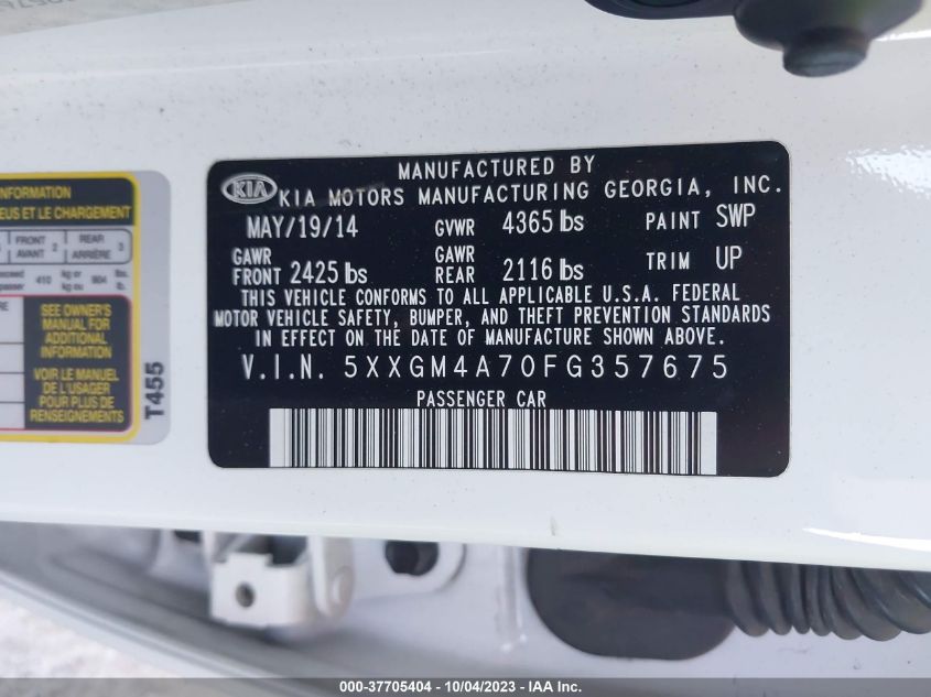 2015 KIA OPTIMA LX - 5XXGM4A70FG357675